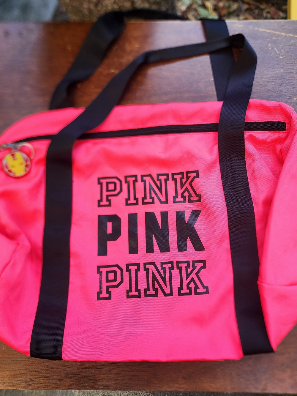 Victoria's Secret PINK Neon Pink Duffle Bag Gym Tote Travel Weekender